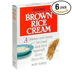 Erewhon Brown Rice Cream Hot Cereal, Organic, 16-Ounce Boxes (Pack of 6)