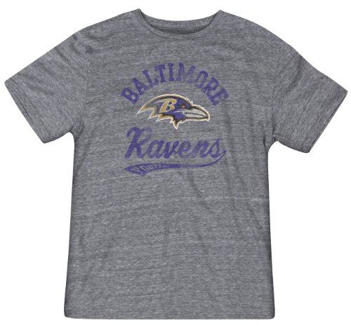 NFL Men's Baltimore Ravens Retro Big Sweep Tee (Gray, Medium)