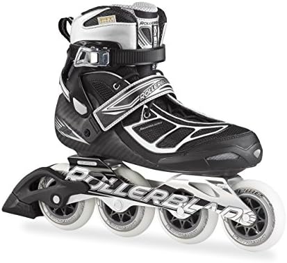 Rollerblade 15 TEMPEST 90C High Performance Fitness/Training Skate with 4x90mm Supreme Wheels, Black/Silver, US Men 6