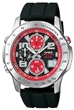Casio WVQ550A-1A2V Black/Red Chronograph Wave Ceptor Watch with Resin Band B000JX5Q84