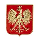 Metal Magnet - Poland Shield Crest, Gold Colored