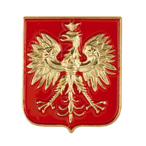 Metal Magnet - Poland Shield Crest, Gold Colored