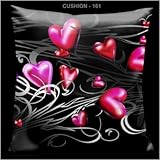 Valentines Pillow with Pink and Red Floating Hearts