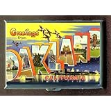 ID CREDIT CARD HOLDER OR CIGARETTE CASE: OAKLAND CALIFORNIA RETRO POSTCARD BY PENNY SILVER