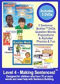 Level 4   -   Making Sentences! Set   -   Appropriate For Kids with 75+ Words Not Yet Speaking in Sentences. - 5 DVDs