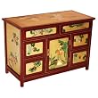 Handmade 38" Red & Gold Wood Storage Cabinet / Cabinet Buffet With Traditional Chinese Designs