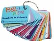 BSL Numbers and Colours Card Keyring, Sign Language Graphics by Cath Smith (LET'S SIGN SERIES)