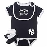 New York Yankees Infant Creeper, Bib and Bootie 3pc Set