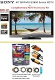 Brand New Sony Bravia KDL-40EX400 Series HDTV 1080p LCD HDTV With "Complimentary HDTV package" Kit Includes (2) 6FT Hdmi 1.3B Cables, 6FT Audio Interconnect Cable Screen Cleaner