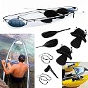 Deluxe Molokini Package - Transparent 2-Person Recreational Kayak + 1 Outrigger System + 2 Seats + 2 Paddles + 2 Leashes + 1 Skeg
