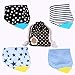 My qBebe 2 Pack Teether Bib Reversible 2 in 1 Baby Drool Bibs Design with BPA Free Silicone Teether Attached- Baby Bandana Bibs & Free Bag Included