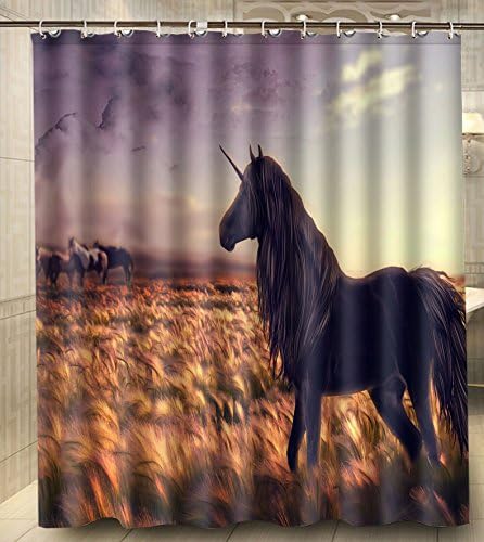 Super Horse Unicorn Golf Art Grass Wind 150X180Cm Waterproof Polyester Custom Shower Curtain Bath Curtain
