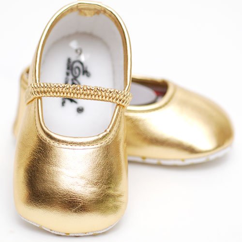 Easy USA Infant Toddler Girls Shoes Gold Slippers Infant 3-Toddler 6