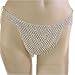 Bellydance White Brass Bell Bikini Bottom, One size fits waist or hips up to 35", For belly dancing costume or just for fun