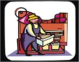 Decorated Mouse Pad with man, machine, body, individuals, individual, winnowing, humans, farming, standing, person, equipment, carrying, human, Farmer, persons, people, farm