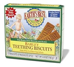 Organic Teething Biscuits, Barley 12 Boxes 4.6oz Each
