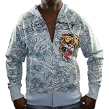 ED HARDY by Christian Audigier Mens Tattoo Tiger Hoodie Hooded Sweatshirt Shirt