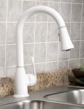 51JFaqn8LLL. SL160  Waxman 0490800A Aqualife Elite One Handle Pulldown Kitchen Faucet, White