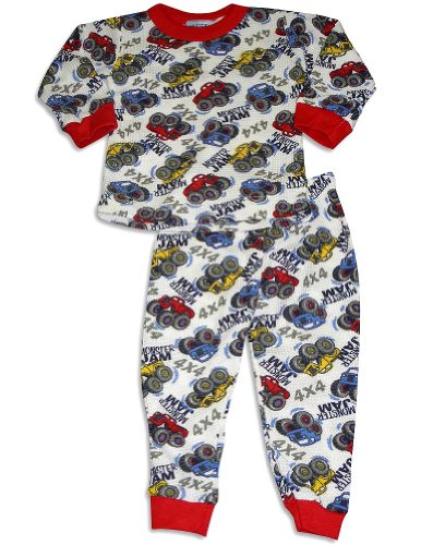 Carters Watch the Wear - Infant Boys Long Sleeve Trucks Thermal Set, White, Red (Size 12Months)