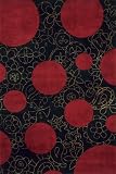 8' x 11' Rectangular Momeni NEWWANW100RED80B0 Red Color Hand Tufted Chinese New Wave Collection Rug