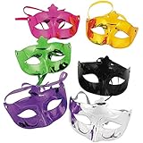 Dozen Assorted Plastic Metallic Mardi Gras Masks