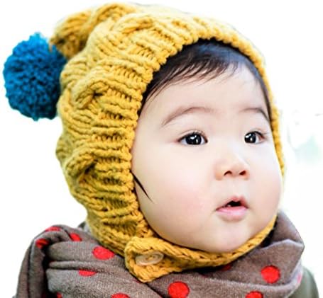 JJNINE Warm Cute Baby Toddler Kid's Fall Winter Earflap Bonnet Beanie Hat Yellow