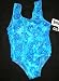 Girls 1 PC U-Back Aqua/Shells