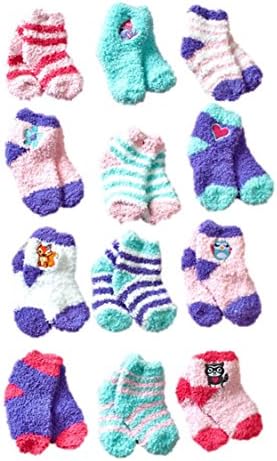 Lovely And Cute Super Soft Warm Winter Baby Socks 12 Pairs For 12-24 Months Toddlers (12-24m GIRL)