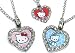 Licensed Sanrio Hello Kitty Crystal Heart Charm Necklace ~ You Choose Pink, Blue or R...
