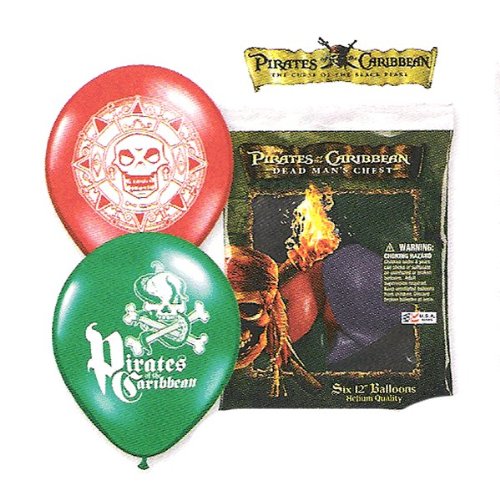 Disney Pirates of the Caribbean 12 inch Balloons - Package of 6