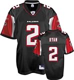Matt Ryan Jersey: Reebok Black Replica #2 Atlanta Falcons Jersey - X-Large