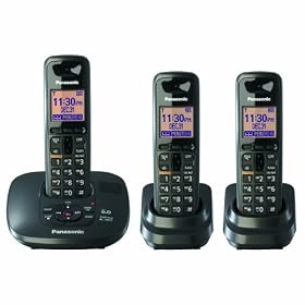 Panasonic Dect 6.0 Titanium Black Cordless Phone with Answering Machine (KX-TG6423T)