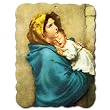Wood Plaque - Our Lady of the Streets - Mounted on Wood with Scrolled Edges - 11.75"x16" - MADE IN ITALY