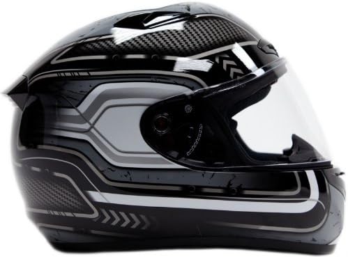 Snell M2010 DOT Approved Full Face Helmet w/ Free Smoke Tinted Shield ( Large - Black / Gray )