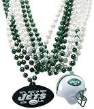 NFL New York Jets Team Medallion, Mini-Helmet and Mardi-Gras Bead Set