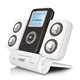 Coby Compact Folding Portable Stereo Speaker System for iPod and MP3 Players (White)