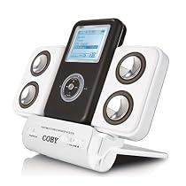 Coby Compact Folding Portable Stereo Speaker System for iPod and MP3 Players (White)