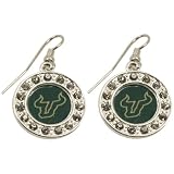 NCAA South Florida Bulls Ladies Round Crystal Earrings