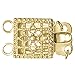 14k Gold Filled Classic Square Rectangular Flower Filigree 2-strand Pearl Box Clasp 8.5mm Connector Switch Bead