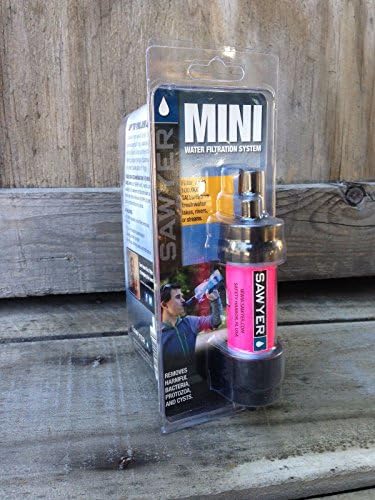 Sawyer Mini Water Filter Pink Emergency Camping Hiking Filtration