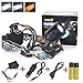 Boruit Super Bright Adjustable LED Headlamp Rechargeable 3 Modes Include Yellow Light for Camping, Running,Hiking, Reading, Cycling,with 2*18650 Rechargeable Batteries+AC Charger+Car Charger+USB Cable