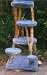 The Towers 5 Level Rustic Cat Tree : Color GRAY : Leg Covering SISAL ROPE ON TWO LEGS : Size 1 CRADLE, 3 ROUND, 1 MINI PLATFORM