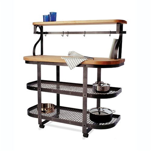 Hammered Steel and Wood Baker's Sideboard - Enclume BSB1 