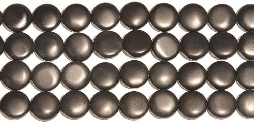Matte Onyx 12mm Coin Beads 8 Inch Strand