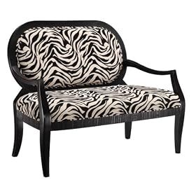 Linon Occasional Love Seat Zebra Print