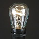 Novelty Lights, Inc. 11-S14-CL Commerical Grade S14 Replacement Bulbs, E27 Medium Base, Clear, 11 Watt, 25 Pack
