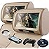 XTRONS&reg; Beige 2*9" HD Touch Screen Car Headrest DVD Player Twin Pillow Monitor Mp3 Hd908t