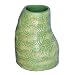 EXP Handcrafted Spring Fresh Terracotta Contemporary Vase With Green And Cream Swirl Design