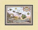 Hawaii Vintage Art Print - Old Hawaiian Islands Map