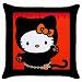 Throw Pillow Case Black of Hello Kitty in Goth Outfit with Bat Belt